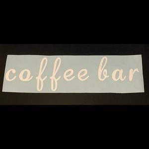 Coffee Bar White Vinyl Wall Decal 16.5” lo…